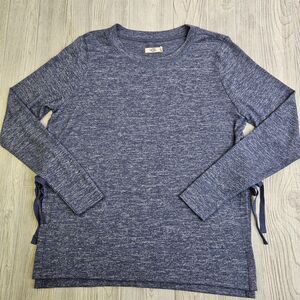 UGG Quincy Side Tie Sweater Sweatshirt Tunic Sleepwear Heather Navy Blue‎ Size L